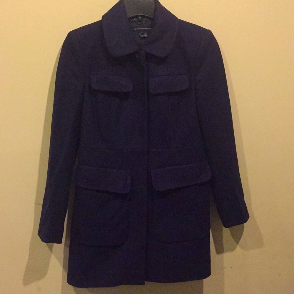 French Connection Wool/Cashmere Structured Coat